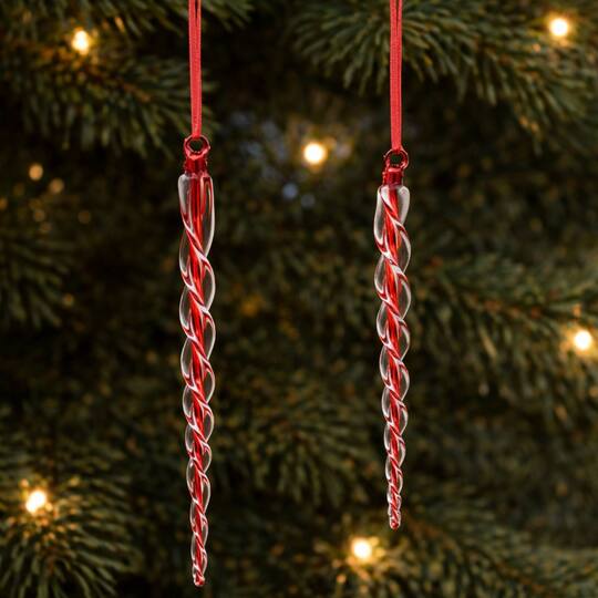 Melrose Icicle Glass Ornaments Set